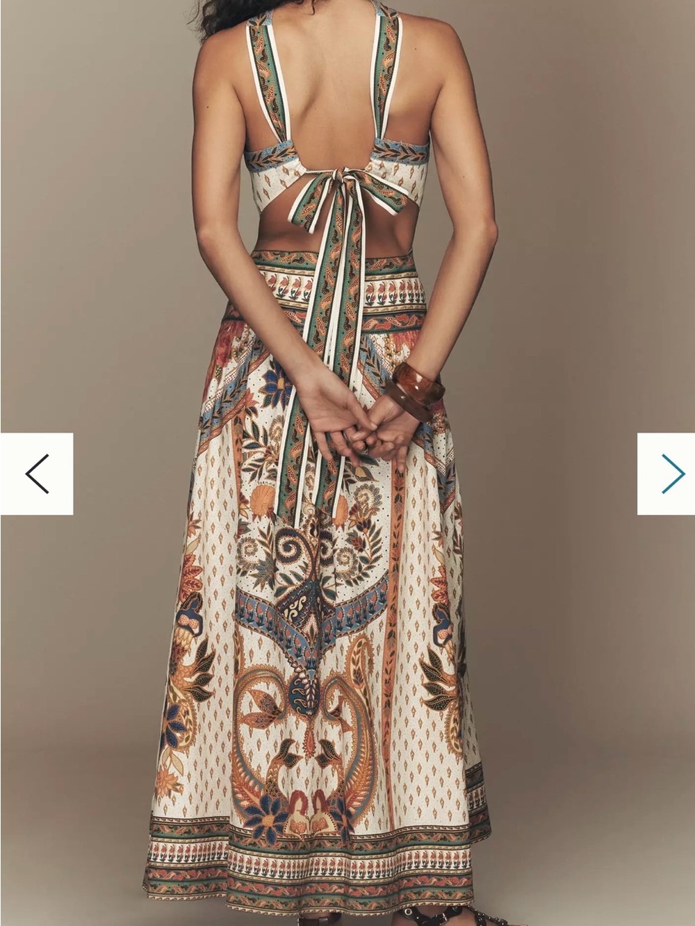 Farm Rio x Anthropologie Linen Blend Halter Dress NWT SIZE XL - Picture 3 of 4